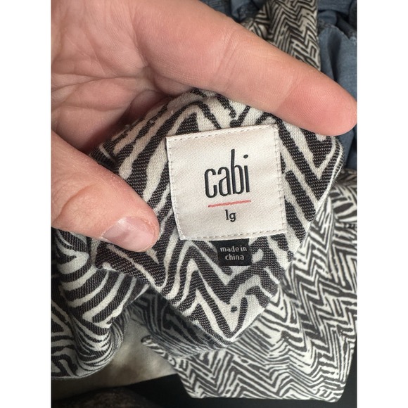 Cabi Artsy Herringbone Jacket Blazer Open Front Career Art to Wear Geometric L - Picture 8 of 9